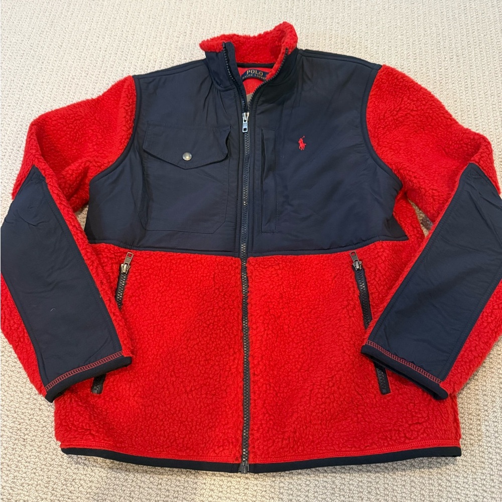 Ralph Lauren Red/navy fleece jacket
